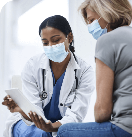 Healthcare professionals in medical research and clinical settings